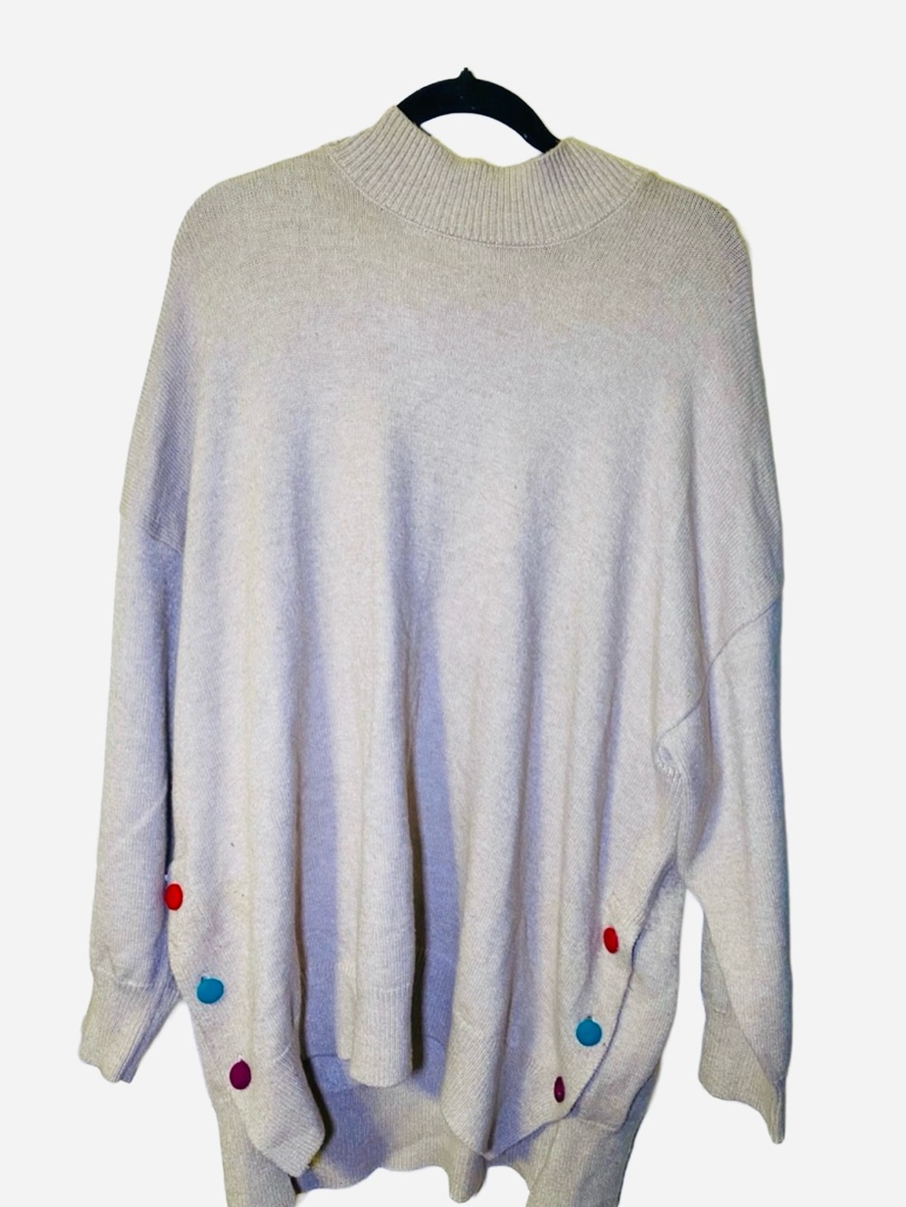 Philosophy Knit Sweater Womens‎ Tan Mock Neck, 3xL